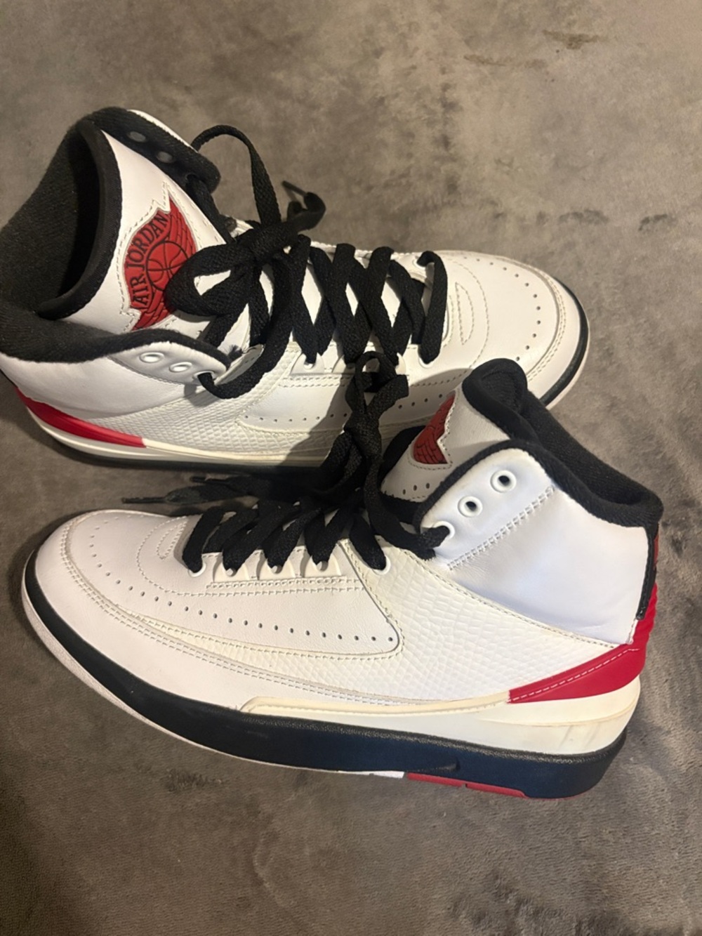 Jordan Men’s White, Black & Red High-Top Sneakers